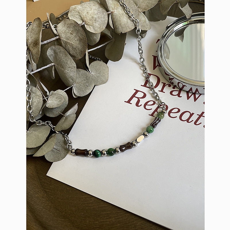 Wholesale Fashion New Chinese Colorblock Retro Hip-Hop Necklace